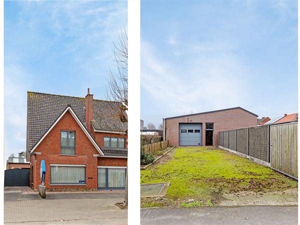 Halfopen woning met ruime loods van 140 m2 gelegen in hartje Koekelare.